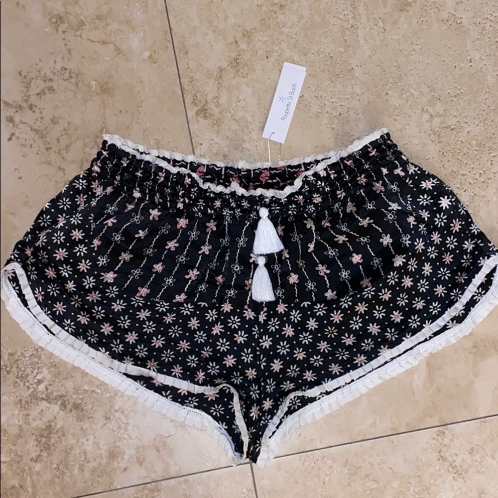 poupette st barth boxer silk short black & pink 2